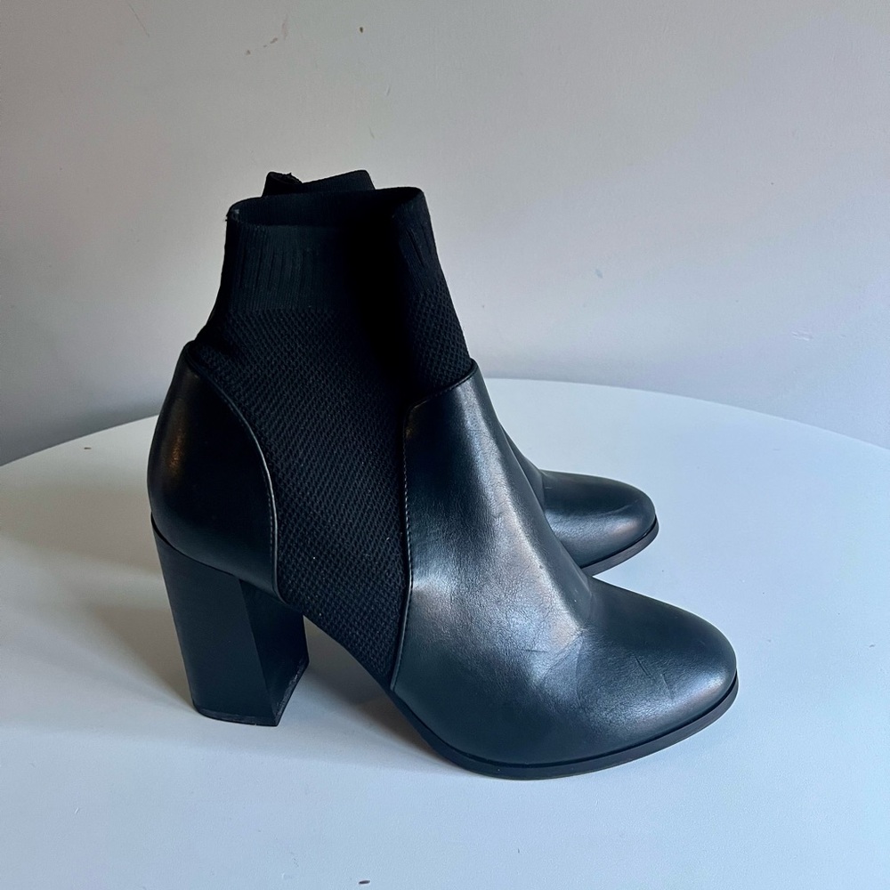 Call It Spring Black Sock Ankle Booties Size 9/40 - Block Heel